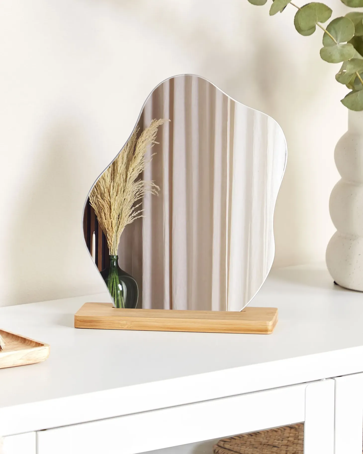 Lustro stojące LOZERE 19 cm 22 cm Bambus Jasnobrązowy