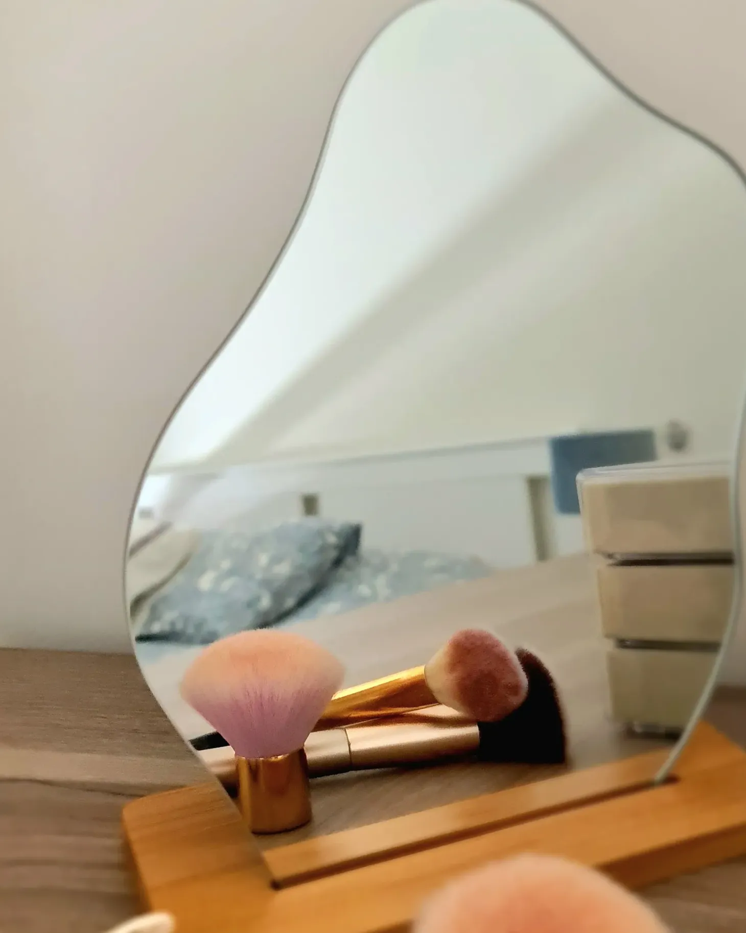 Lustro stojące LOZERE 19 cm 22 cm Bambus Jasnobrązowy