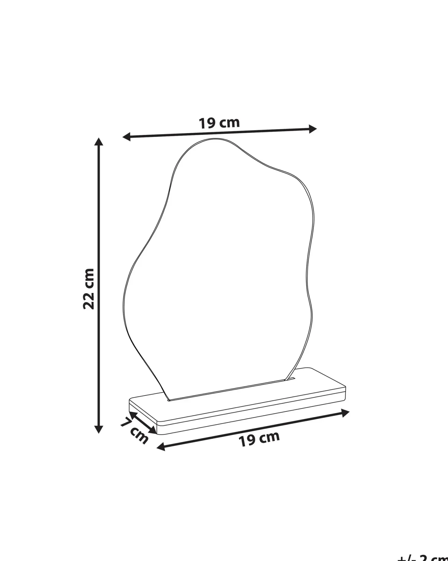 Lustro stojące LOZERE 19 cm 22 cm Bambus Jasnobrązowy