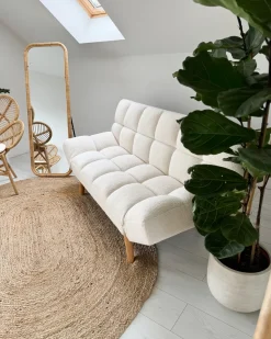 Lustro stojące MALANGE 150 cm Rattan Naturalny