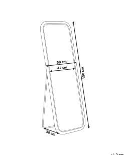 Lustro stojące MALANGE 150 cm Rattan Naturalny