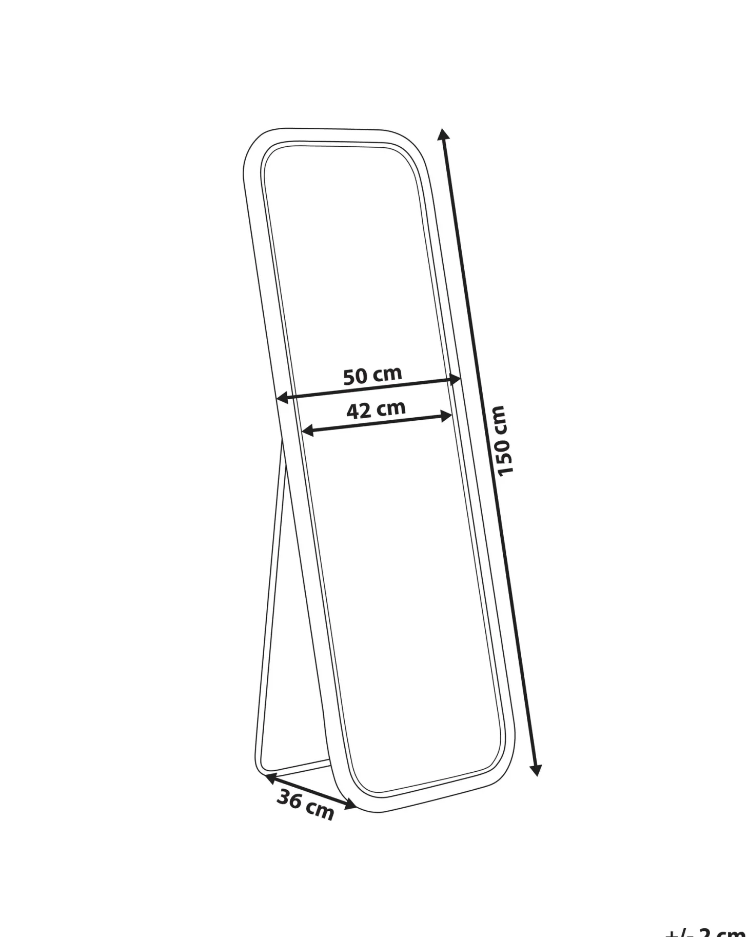 Lustro stojące MALANGE 150 cm Rattan Naturalny