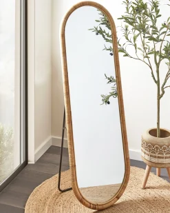 Lustro stojące MONTOT 150 cm Rattan Naturalny