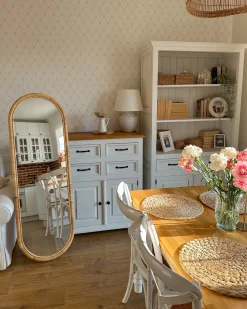 Lustro stojące MONTOT 150 cm Rattan Naturalny
