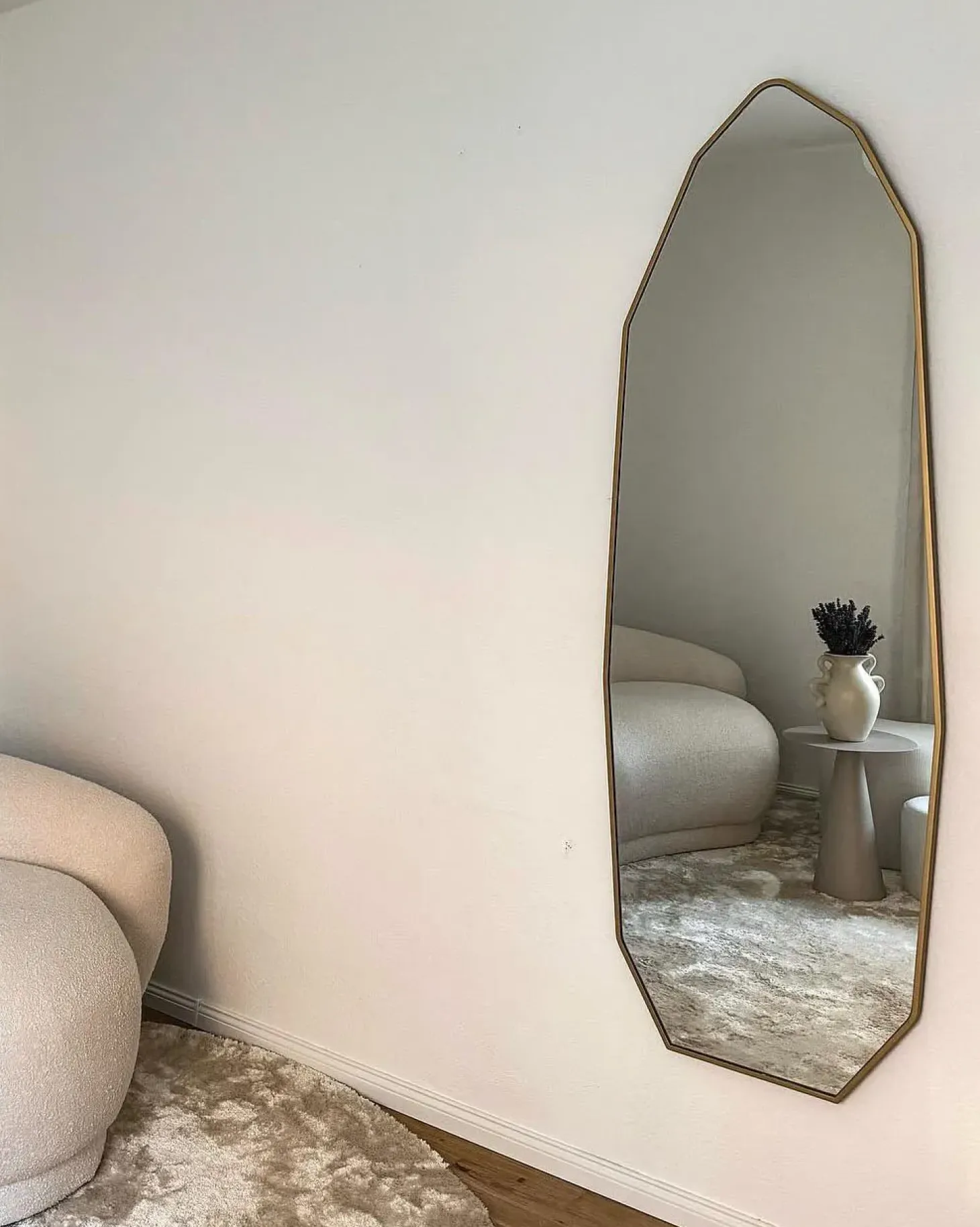Lustro stojące TARTAS 165 cm Metal Złoty