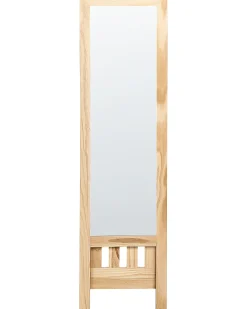 Lustro stojące z półką LUISANT 145 cm Drewno sosnowe Jasnobrązowy