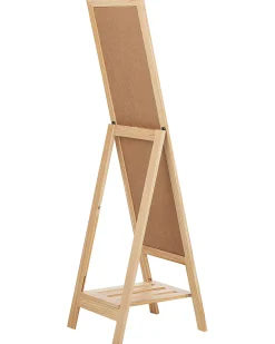Lustro stojące z półką LUISANT 145 cm Drewno sosnowe Jasnobrązowy