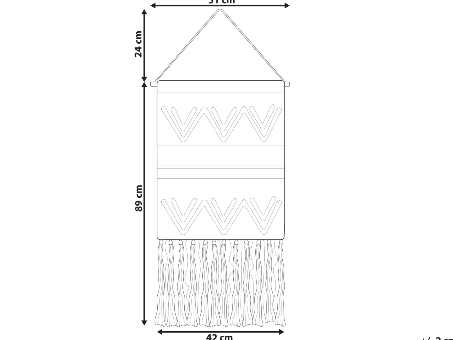 Makrama ścienna FAZILPUR Bawełna 113 cm Niebieski