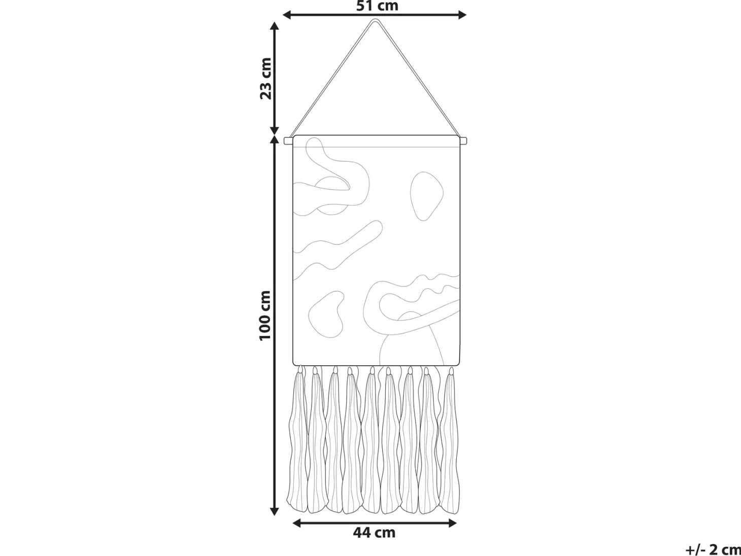 Makrama ścienna KALAT Bawełna 123 cm Kolorowy