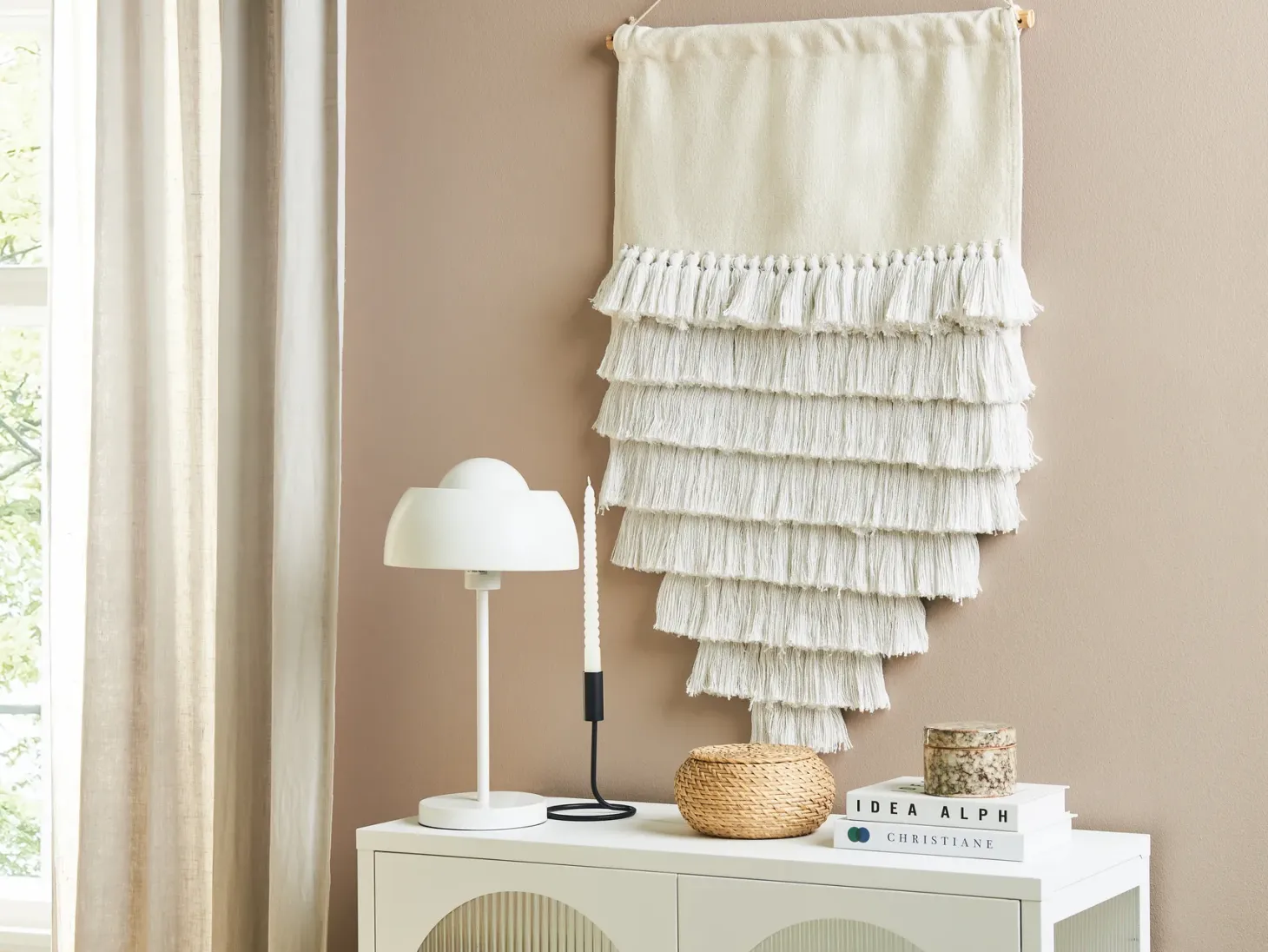 Makrama ścienna THUL Bawełna 107 cm Biały