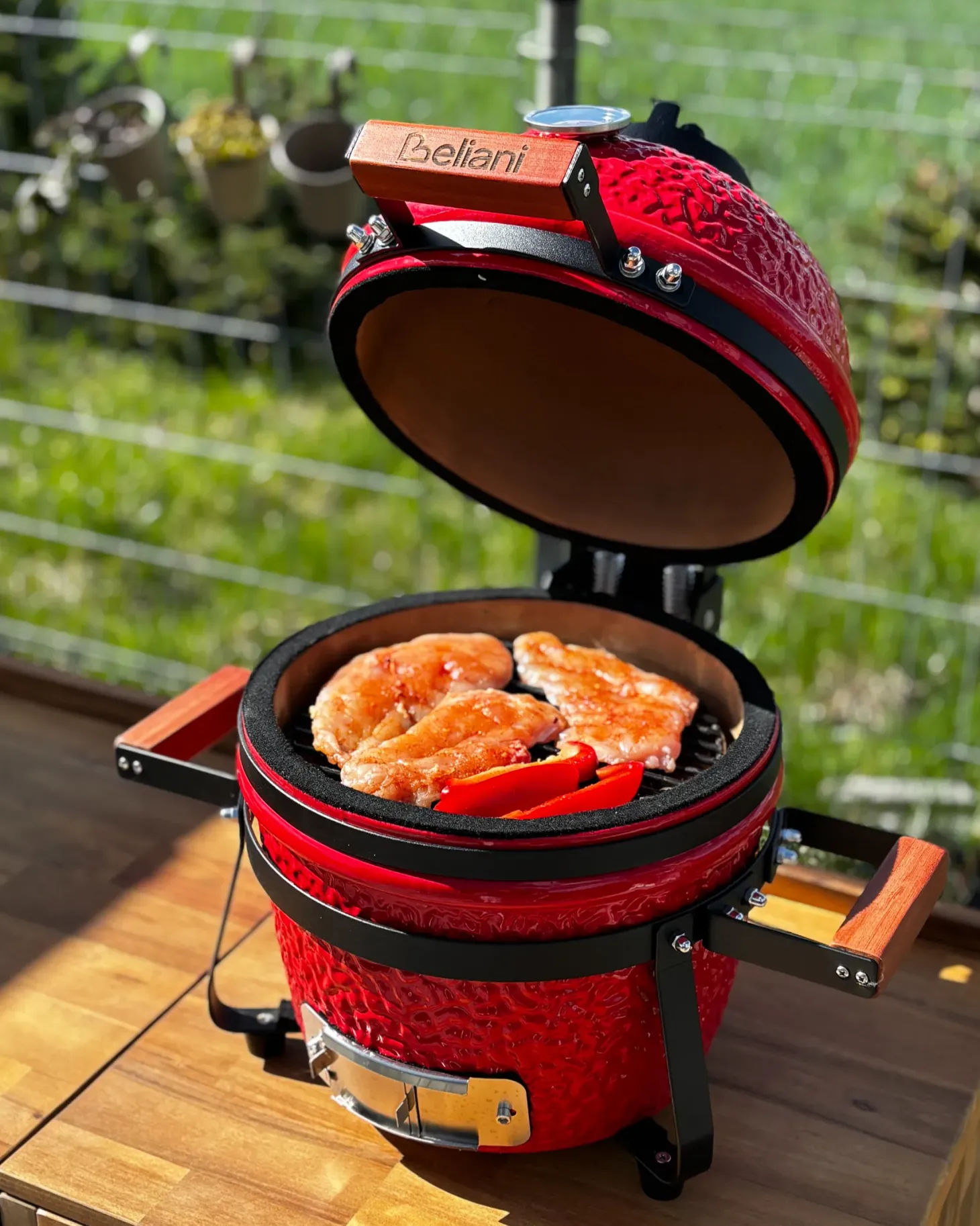 Mini grill węglowy KAMADO Ceramika Czerwony