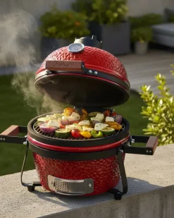 Mini grill węglowy KAMADO Ceramika Czerwony