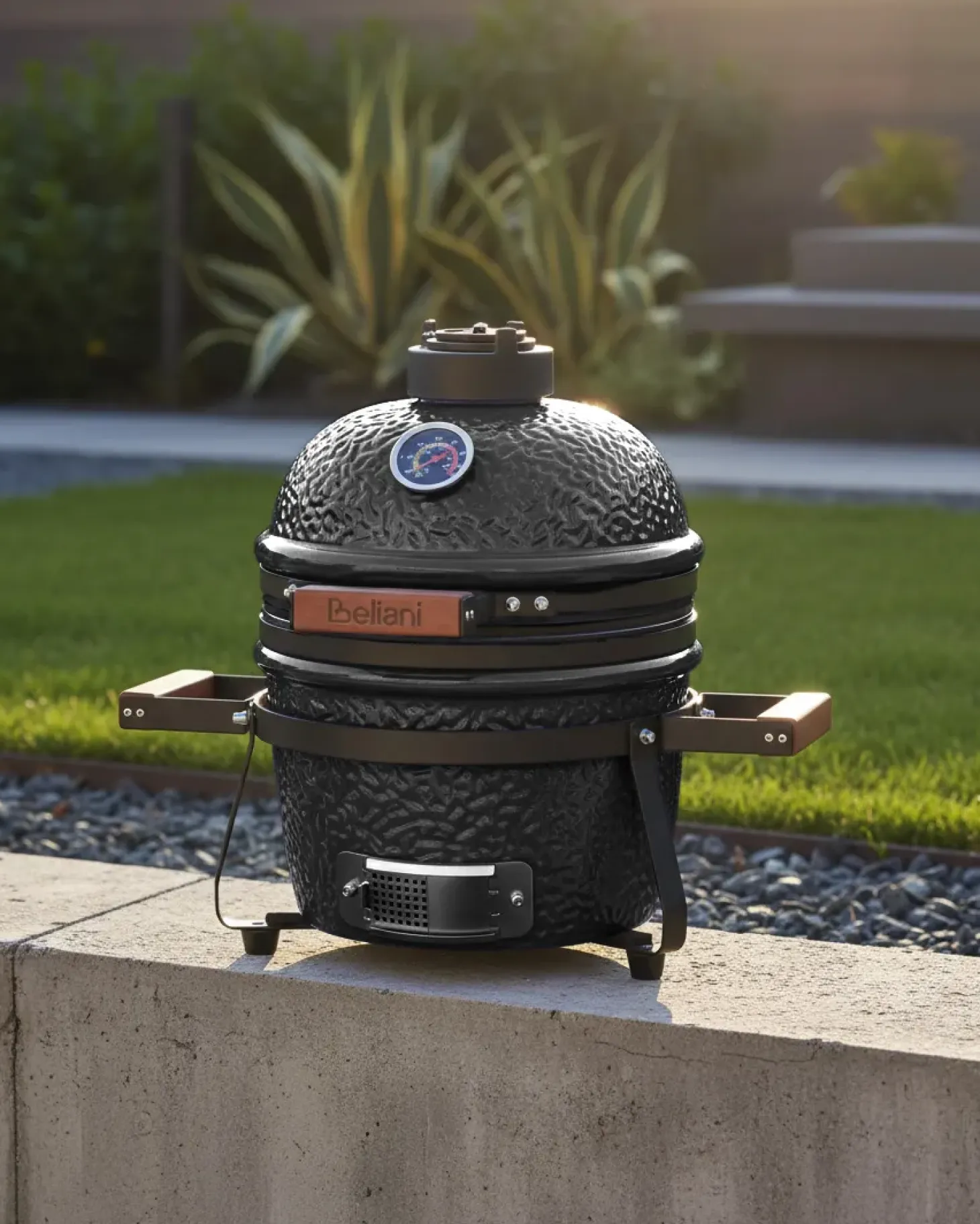 Mini grill węglowy KAMADO Ceramika Czarny