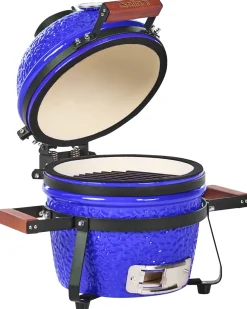 Mini grill węglowy KAMADO Ceramika Niebieski