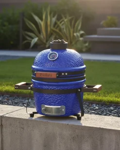 Mini grill węglowy KAMADO Ceramika Niebieski