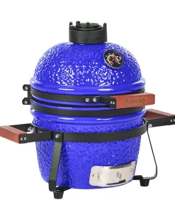 Mini grill węglowy KAMADO Ceramika Niebieski