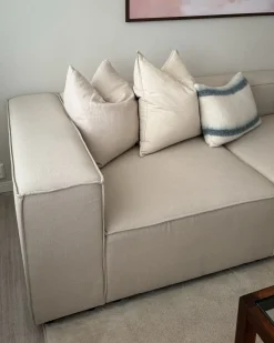 Discount APRICA Beżowy Len syntetyczny Sofy Modułowe|Kolekcje Sof