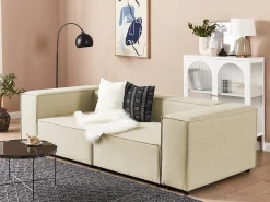 Discount APRICA Beżowy Len syntetyczny Sofy Modułowe|Kolekcje Sof