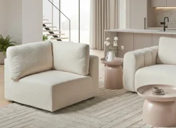 Outlet KIVVIK Złamana biel Boucle Sofy Modułowe|Kolekcje Sof