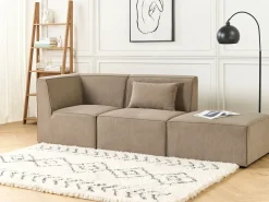 Discount Moduł narożny LEMVIG Beżowoszary Sztruks Sofy Modułowe|Kolekcje Sof