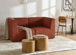 Outlet Moduł narożny LEMVIG Prawostronny Złoty brąz Sztruks Sofy Modułowe|Kolekcje Sof