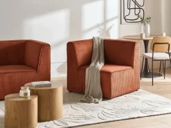 Outlet Moduł narożny LEMVIG Prawostronny Złoty brąz Sztruks Sofy Modułowe|Kolekcje Sof