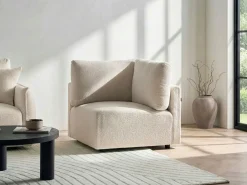 New MESNALI Złamana biel Boucle Sofy Modułowe|Kolekcje Sof