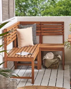 Moduł ogrodowy narożny TREIA Drewno akacjowe Brązowy