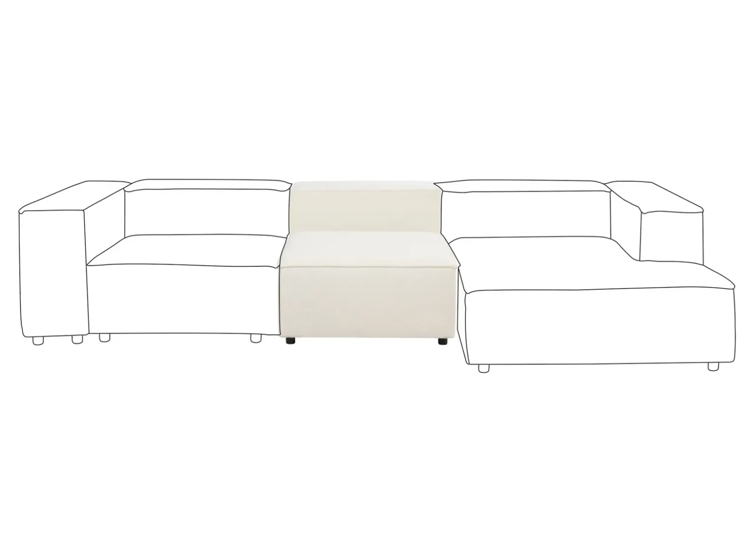 Clearance ARDAL Złamana biel Boucle Sofy Modułowe|Kolekcje Sof