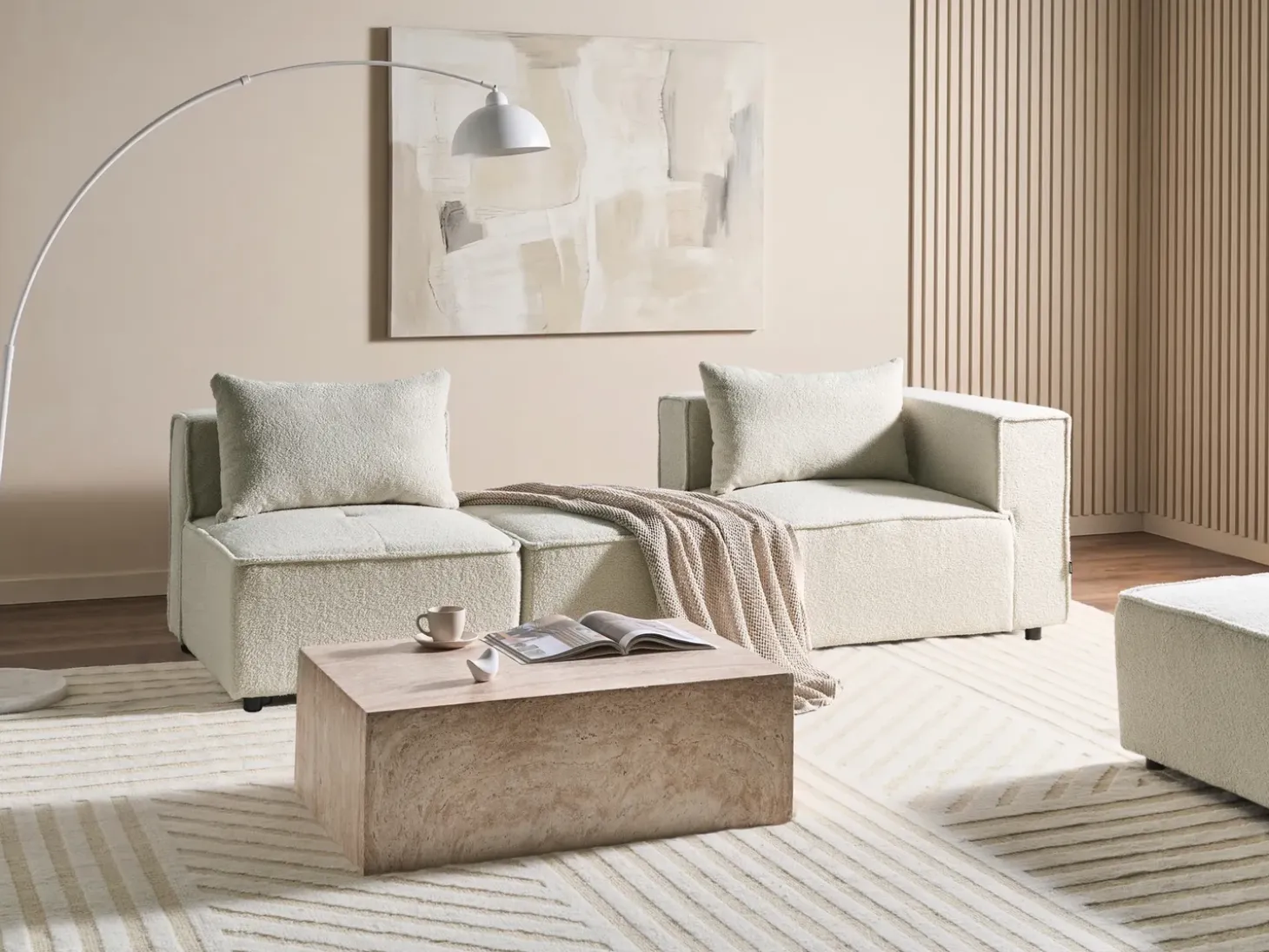 Online AXEBO Złamana biel Boucle Sofy Modułowe|Kolekcje Sof
