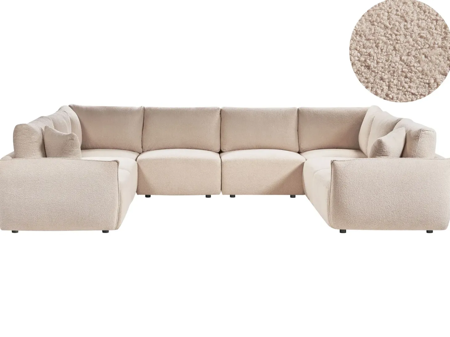 Outlet MESNALI Beżowy Boucle Sofy Modułowe|Kolekcje Sof