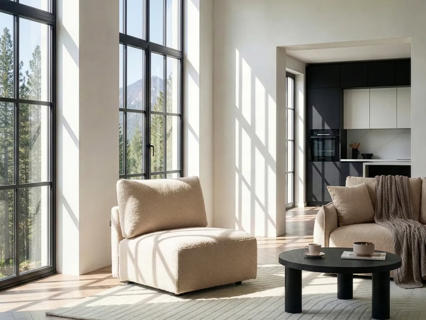 Outlet MESNALI Beżowy Boucle Sofy Modułowe|Kolekcje Sof