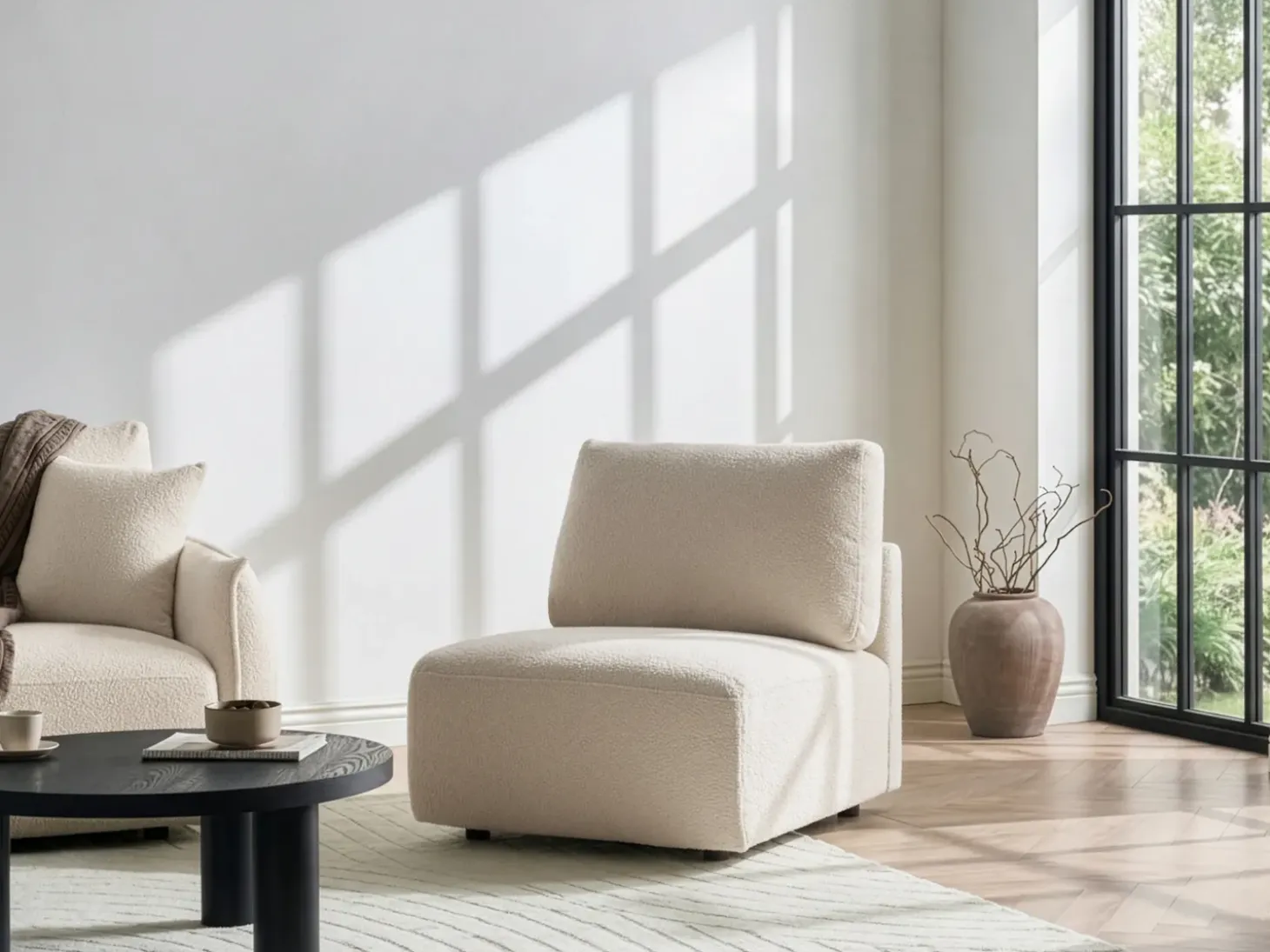 Outlet MESNALI Złamana biel Boucle Sofy Modułowe|Kolekcje Sof