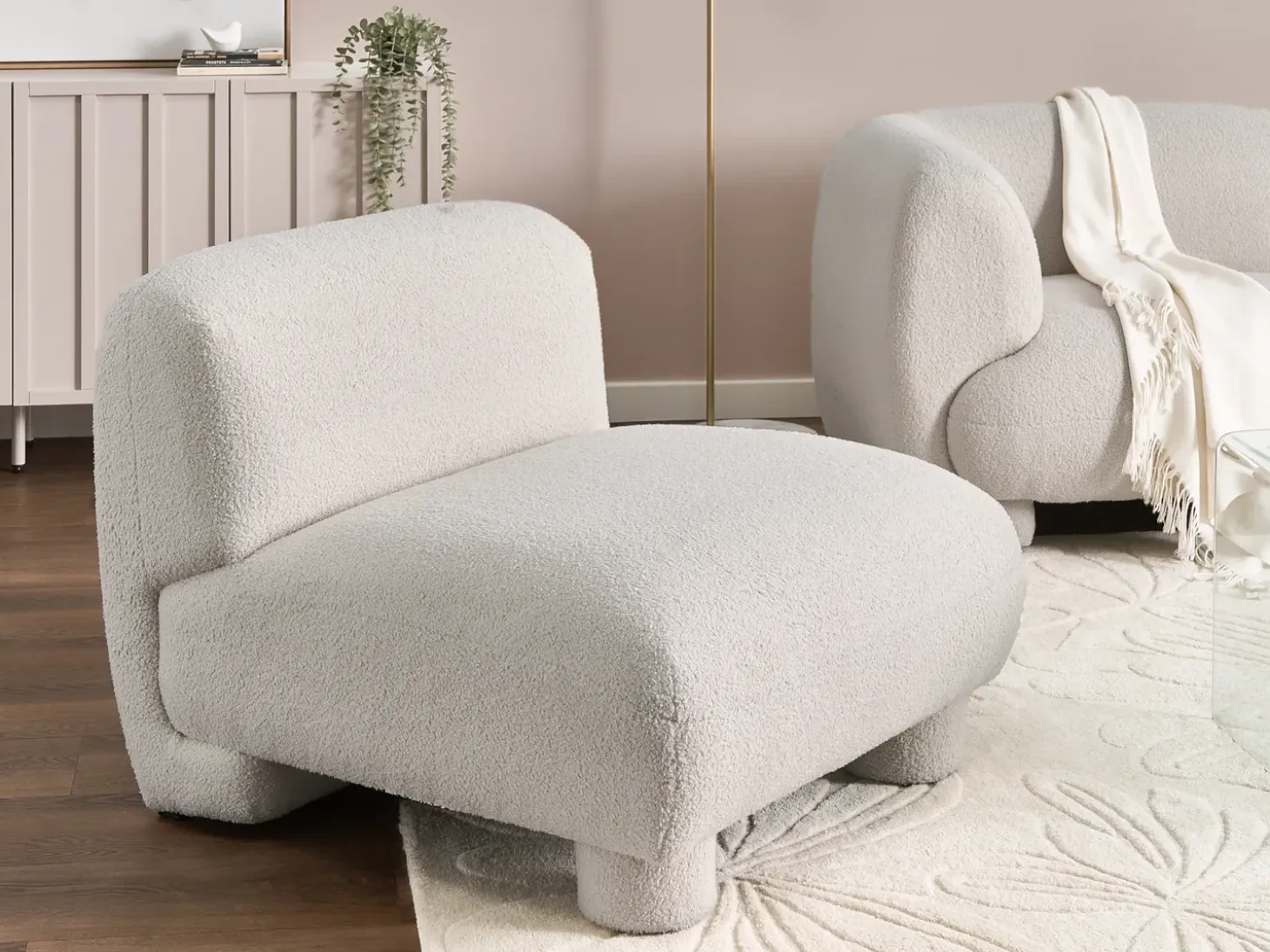 Outlet MJALBI Złamana biel Boucle Sofy Modułowe|Kolekcje Sof