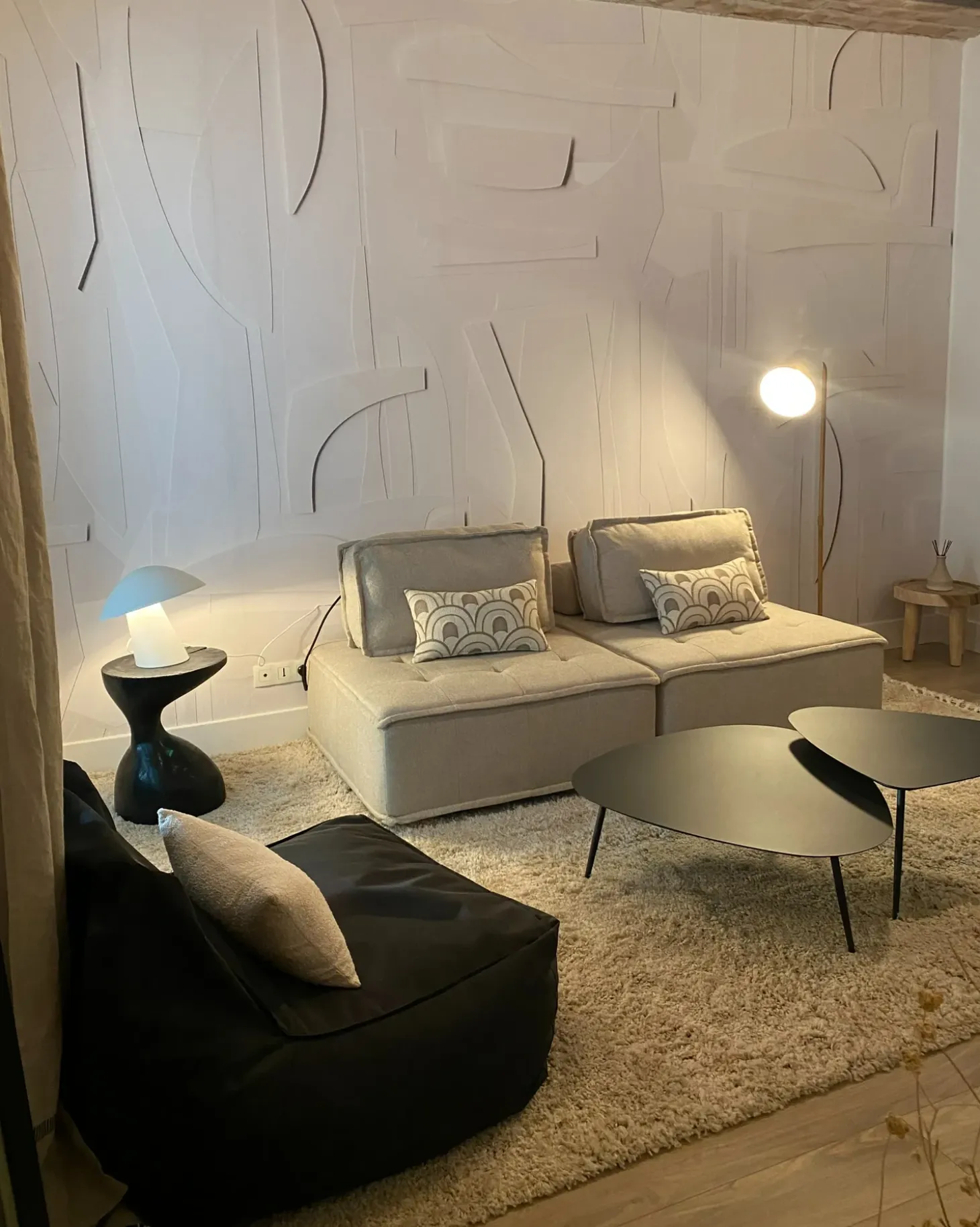 Outlet Modułowy komplet wypoczynkowy dla 4 osób TIBRO Jasnobeżowy Sofy Tapicerowane|Sofy Modułowe