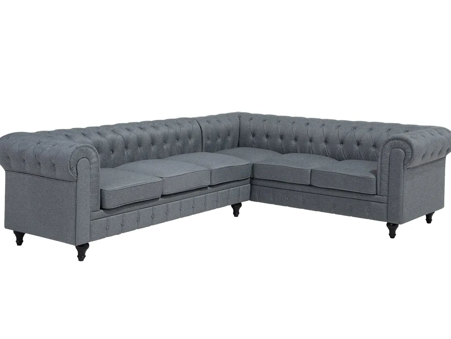 Narożnik dla 6 osób CHESTERFIELD Szary Lewostronny
