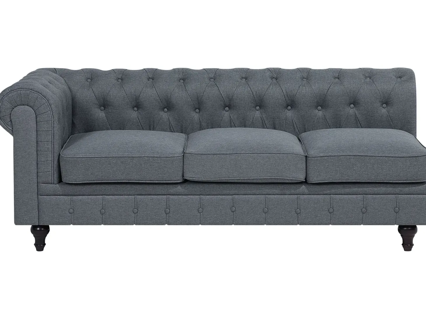 Narożnik dla 6 osób CHESTERFIELD Szary Lewostronny