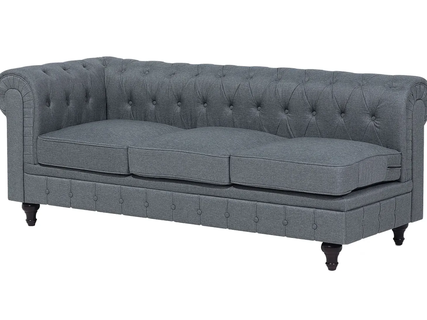 Narożnik dla 6 osób CHESTERFIELD Szary Lewostronny