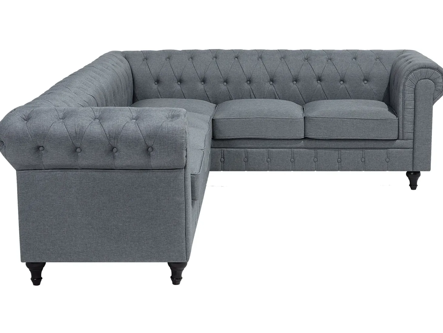 Narożnik dla 6 osób CHESTERFIELD Szary Lewostronny