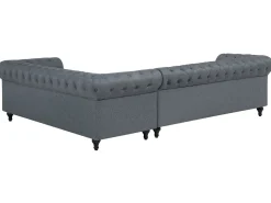 Narożnik dla 6 osób CHESTERFIELD Szary Lewostronny