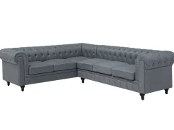 Narożnik dla 6 osób CHESTERFIELD Szary Prawostronny