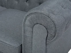 Narożnik dla 6 osób CHESTERFIELD Szary Prawostronny