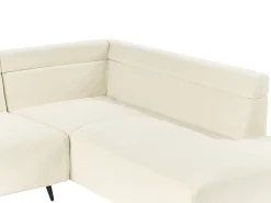 Narożnik dla 4 osób LUNNER Sztruks Jasnobeżowy Lewostronny