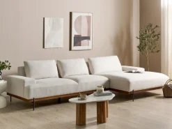 Narożnik dla 4 osób MARIFERD Jasnobeżowy Lewostronny