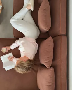 Narożnik dla 3 osób SATER Brązowy Lewostronny