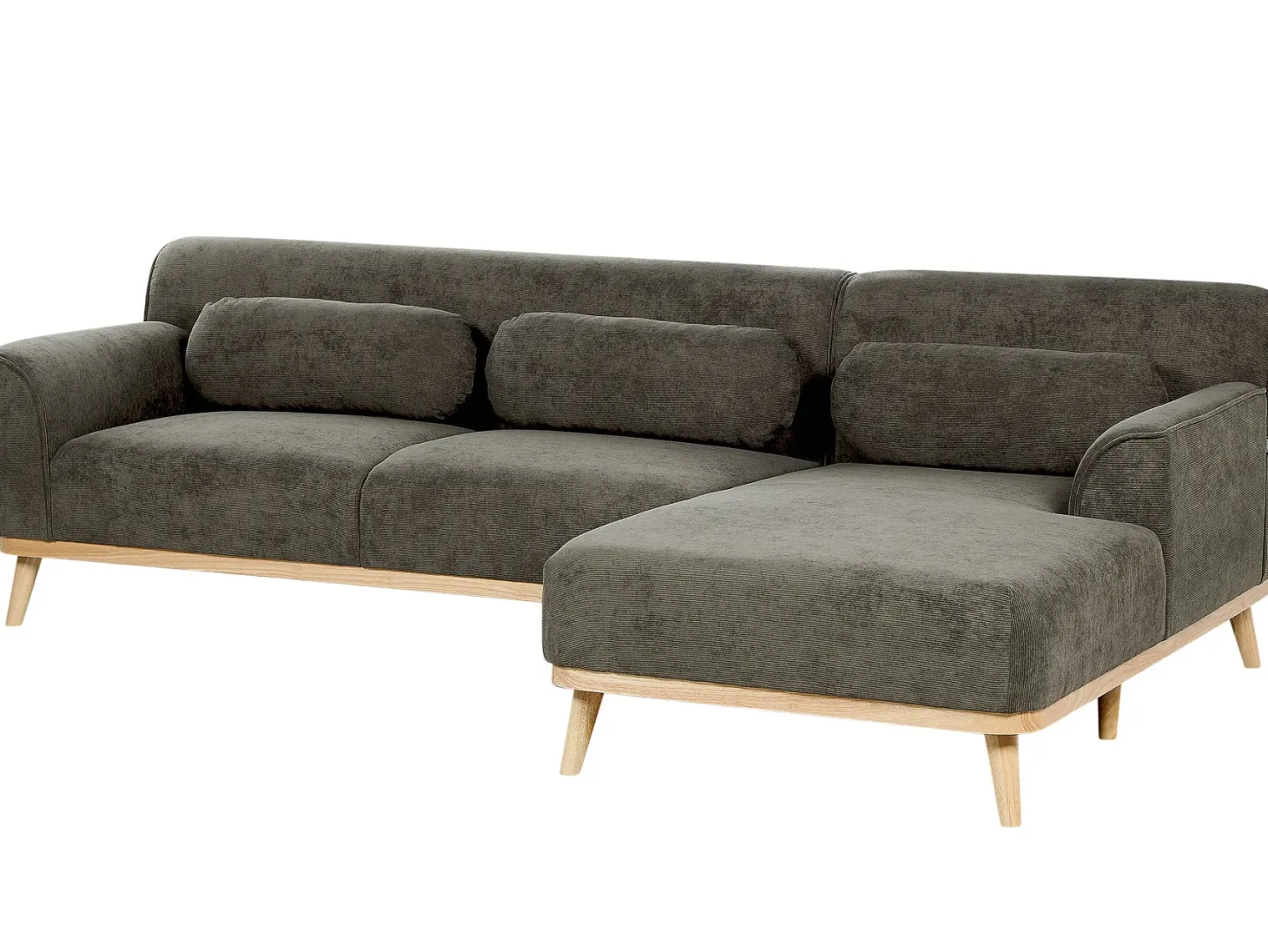 Narożnik dla 3 osób SIMOS Sztruks Ciemnozielony Lewostronny