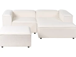 Clearance Narożnik modułowy dla 2 osób ARDAL Boucle Złamana biel z otomaną Lewostronny Sofy Tapicerowane|Sofy Dwuosobowe