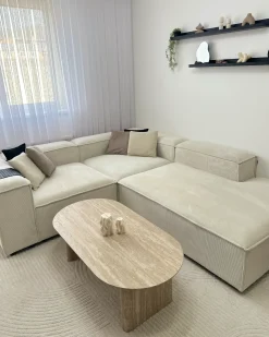 Narożnik modułowy dla 4 osób ARDAL Lewostronny Złamana biel Sztruks