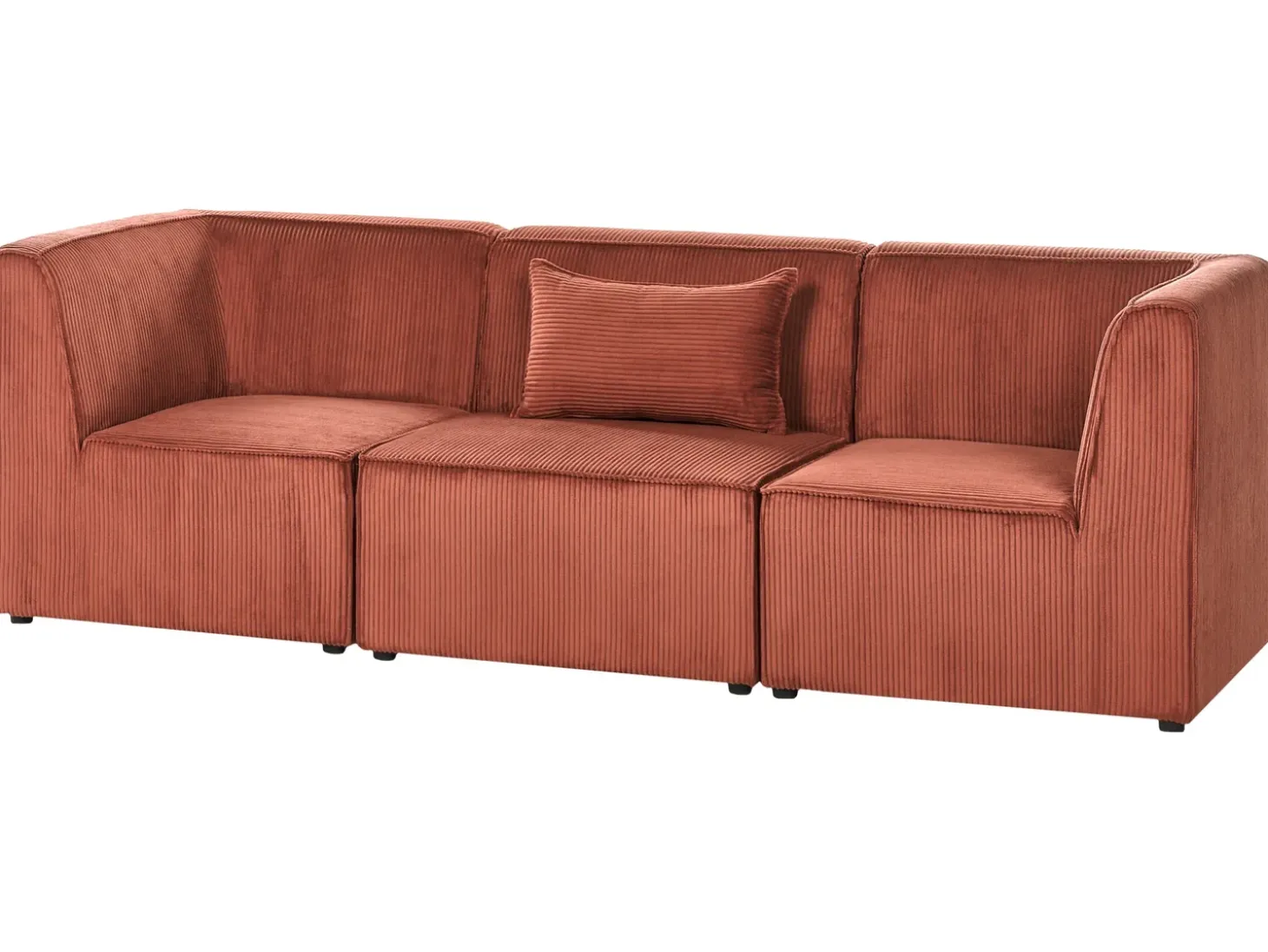 Narożnik modułowy dla 4 osób LEMVIG Lewostronny Złoty brąz Sztruks z otomaną