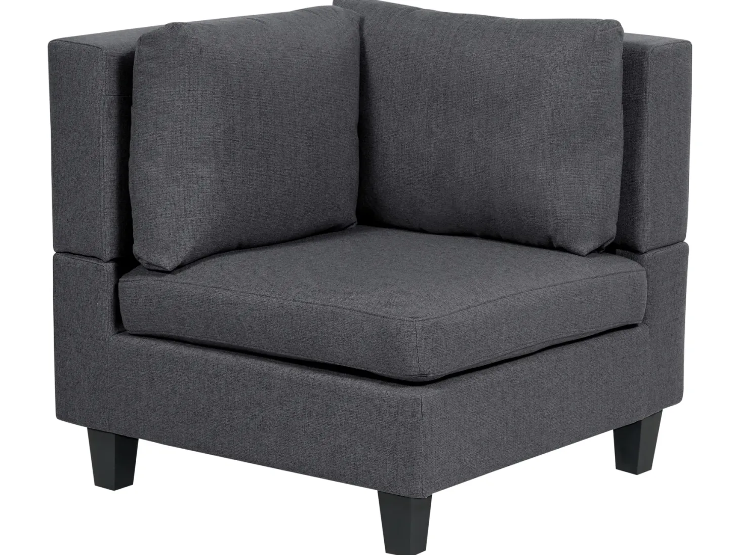 Narożnik modułowy dla 5 osób UNSTAD Lewostronny Ciemnoszary z otomaną